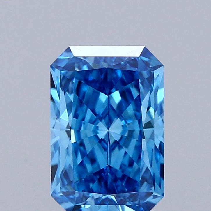 1.03 Carat Radiant Shaped, Ideal Cut, FANCY VIVID BLUE Color, VS1 Clarity, IGI Certified Lab Grown Diamond