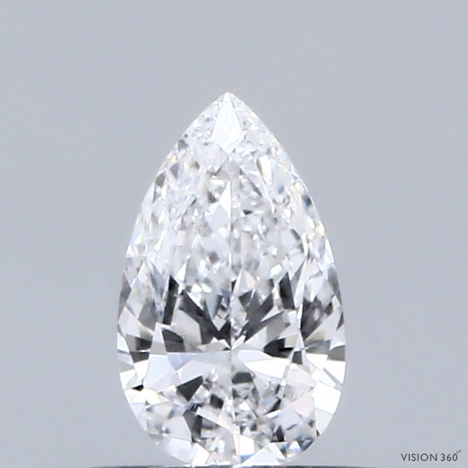 0.34 Carat Pear Shaped, Excellent Cut, D Color, VVS2 Clarity, IGI Certified Lab Grown Diamond
