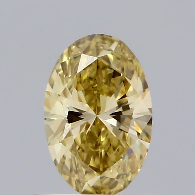 0.46 Carat Oval Shaped, Excellent Cut, FANCY VIVID YELLOW Color, VVS2 Clarity, IGI Certified Lab Grown Diamond