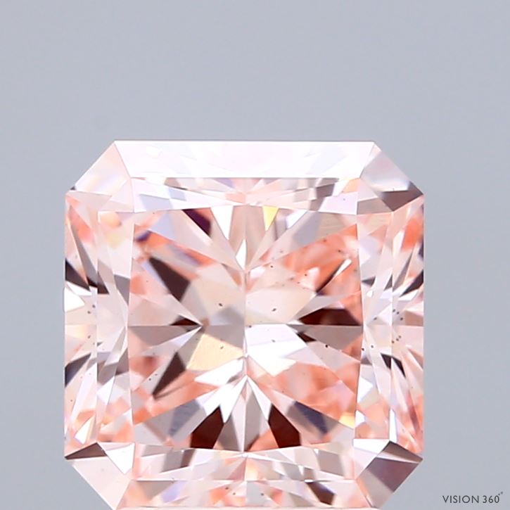 3.02 Carat Radiant Shaped, Ideal Cut, FANCY INTENSE PINK Color, VS2 Clarity, IGI Certified Lab Grown Diamond