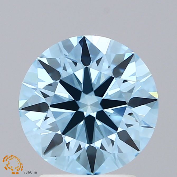 2.43 Carat Round Shaped, Ideal Cut, FANCY VIVID BLUE Color, VS1 Clarity, IGI Certified Lab Grown Diamond