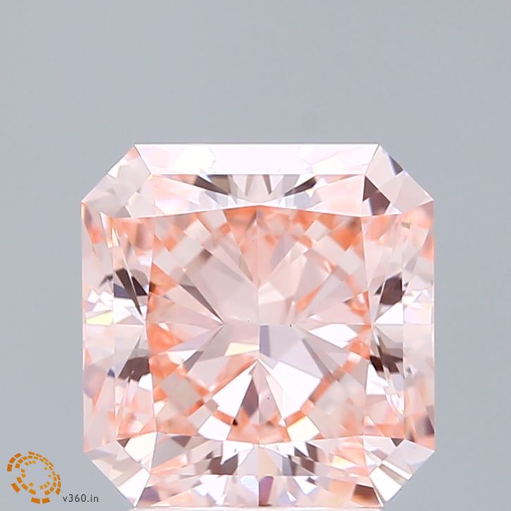 3.14 Carat Radiant Shaped, Ideal Cut, FANCY INTENSE PINK Color, VS1 Clarity, IGI Certified Lab Grown Diamond