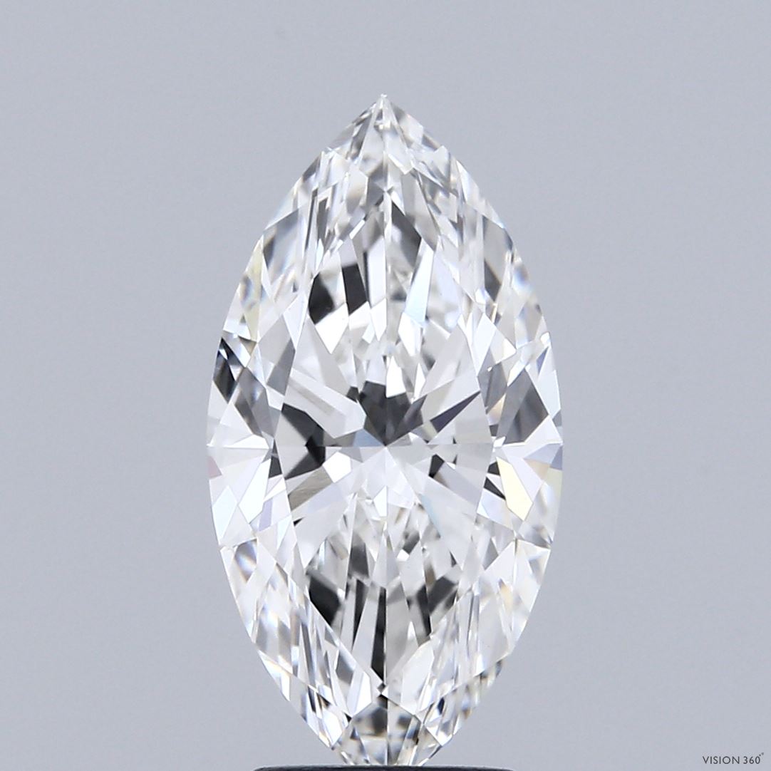 3.07 Carat Marquise Shaped, Ideal Cut, F Color, VVS2 Clarity, IGI Certified Lab Grown Diamond