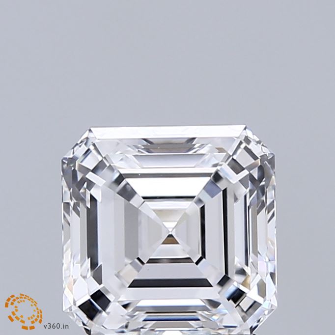 2.04 Carat Asscher Shaped, Ideal Cut, D Color, VVS2 Clarity, IGI Certified Lab Grown Diamond