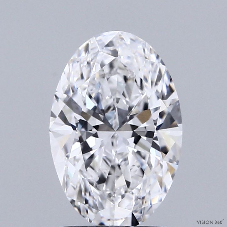 1.55 Carat Oval Shaped, Ideal Cut, D Color, VVS2 Clarity, IGI Certified Lab Grown Diamond