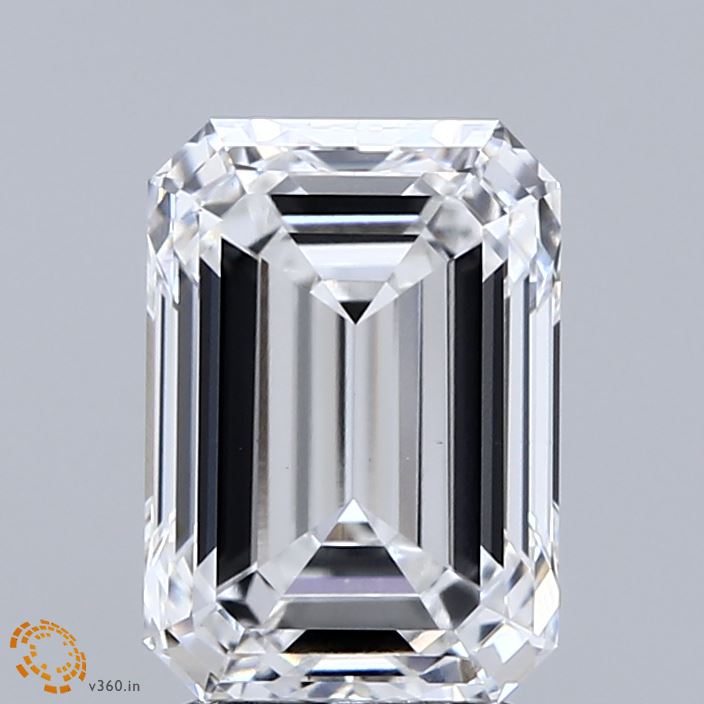 3.05 Carat Emerald Shaped, Ideal Cut, E Color, VS1 Clarity, IGI Certified Lab Grown Diamond