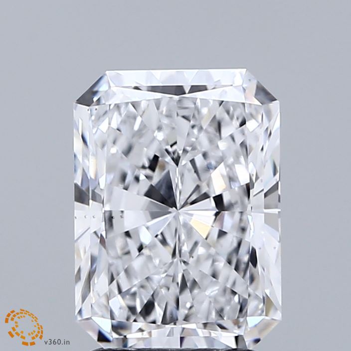 2.50 Carat Radiant Shaped, Excellent Cut, D Color, VS1 Clarity, IGI Certified Lab Grown Diamond