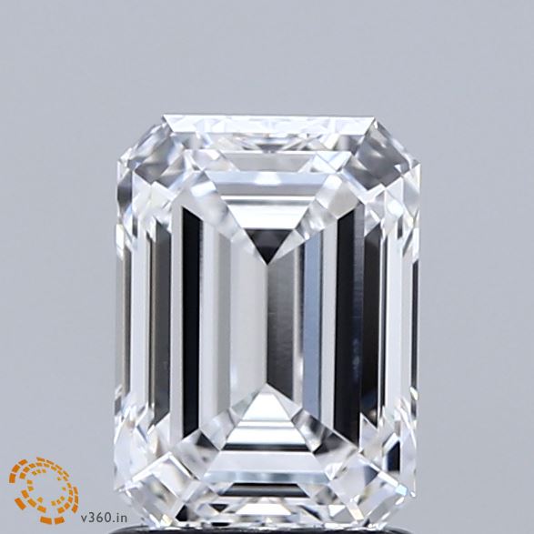 1.54 Carat Emerald Shaped, Ideal Cut, D Color, VS1 Clarity, IGI Certified Lab Grown Diamond