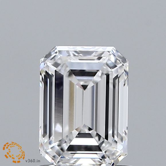 1.01 Carat Emerald Shaped, Ideal Cut, D Color, VVS1 Clarity, IGI Certified Lab Grown Diamond