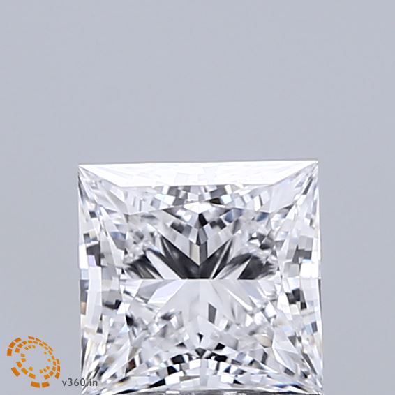 1.09 Carat Princess Shaped, Ideal Cut, D Color, VVS1 Clarity, IGI Certified Lab Grown Diamond