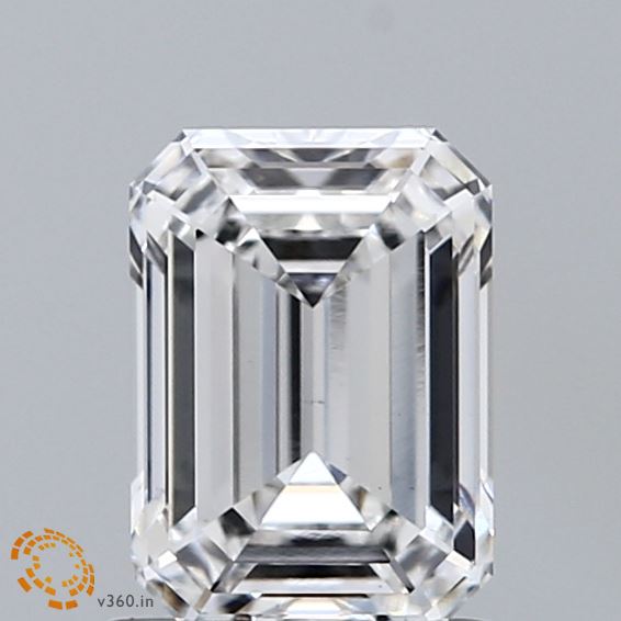 1.42 Carat Emerald Shaped, Ideal Cut, E Color, VS1 Clarity, IGI Certified Lab Grown Diamond