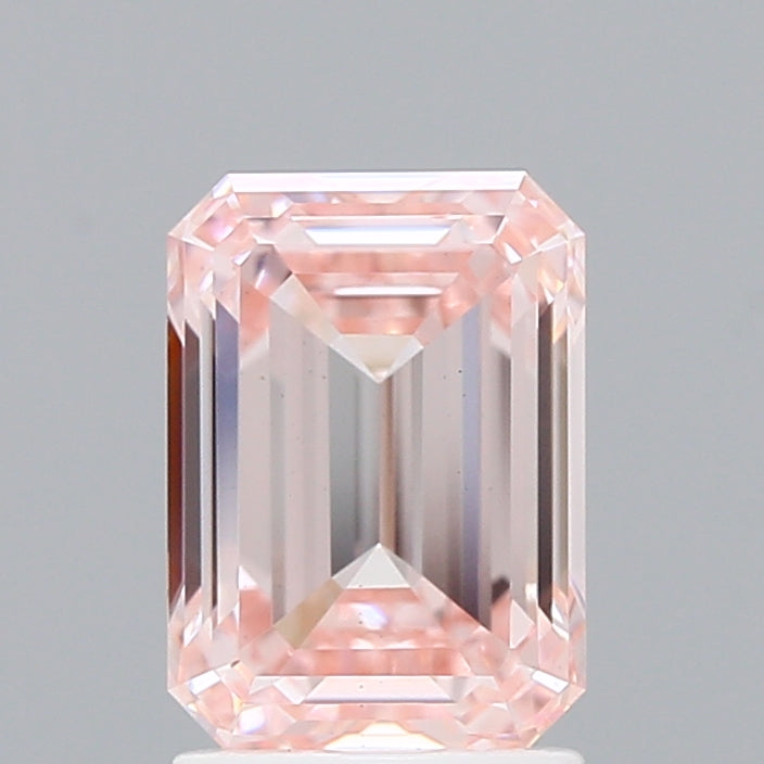 2.21 Carat Emerald Shaped, Ideal Cut, FANCY INTENSE PINK Color, VS1 Clarity, IGI Certified Lab Grown Diamond
