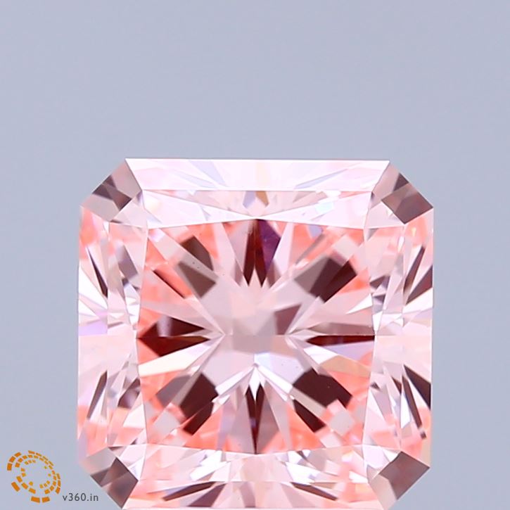 3.13 Carat Radiant Shaped, Ideal Cut, FANCY VIVID PINK Color, VS1 Clarity, IGI Certified Lab Grown Diamond