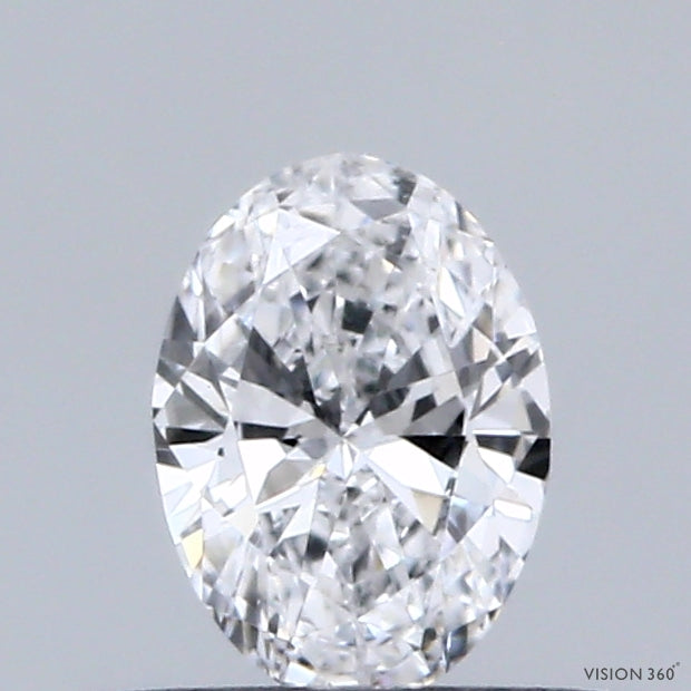 0.38 Carat Oval Shaped, Ideal Cut, D Color, VVS2 Clarity, IGI Certified Lab Grown Diamond