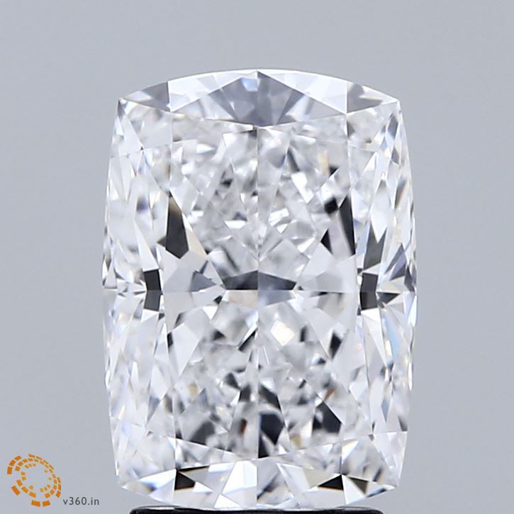 3.09 Carat Cushion Shaped, Ideal Cut, D Color, VVS2 Clarity, IGI Certified Lab Grown Diamond