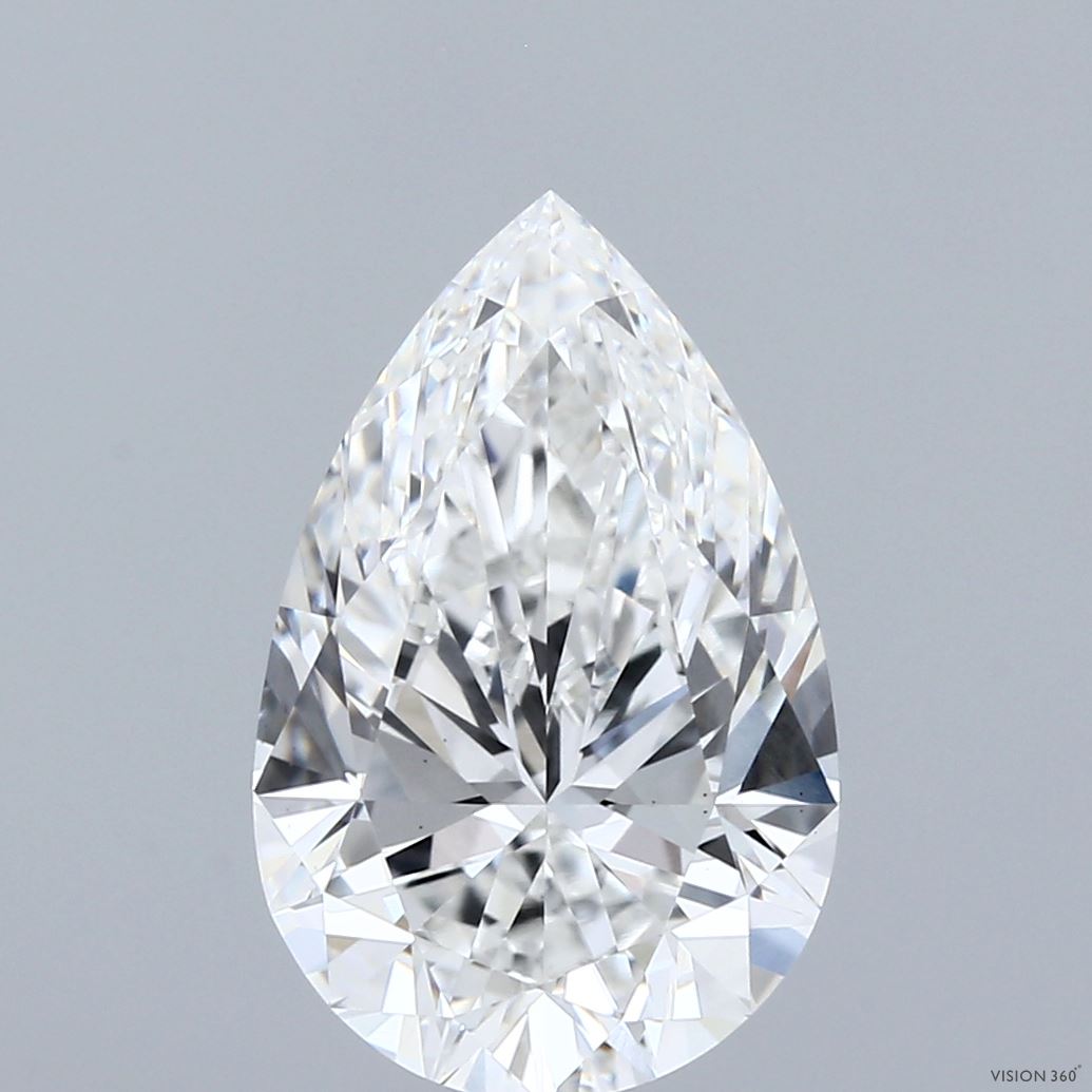 3.79 Carat Pear Shaped, Ideal Cut, E Color, VS1 Clarity, IGI Certified Lab Grown Diamond