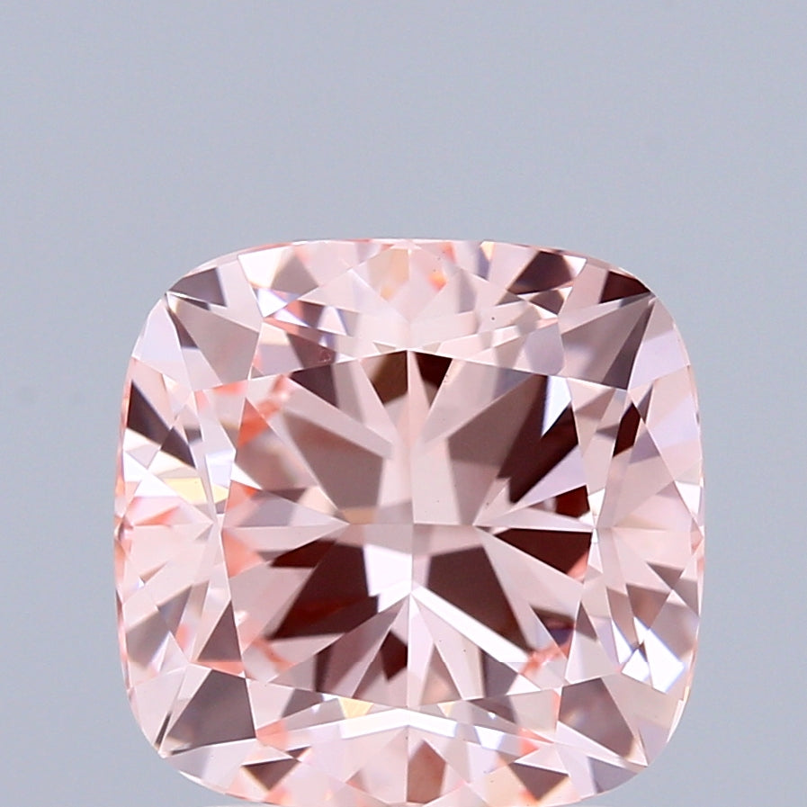 2.90 Carat Cushion Shaped, Ideal Cut, FANCY INTENSE PINK Color, VVS2 Clarity, IGI Certified Lab Grown Diamond