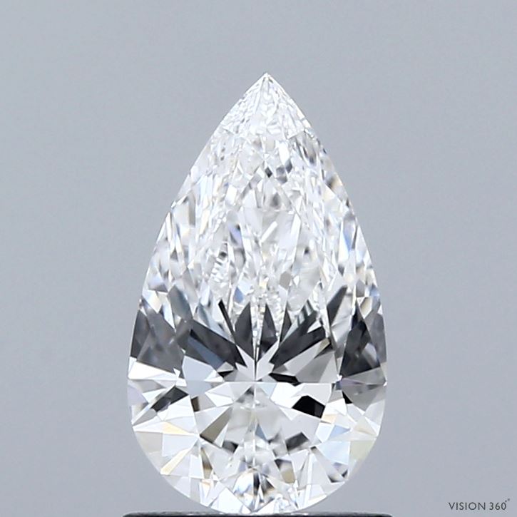 1.09 Carat Pear Shaped, Ideal Cut, D Color, VS1 Clarity, IGI Certified Lab Grown Diamond