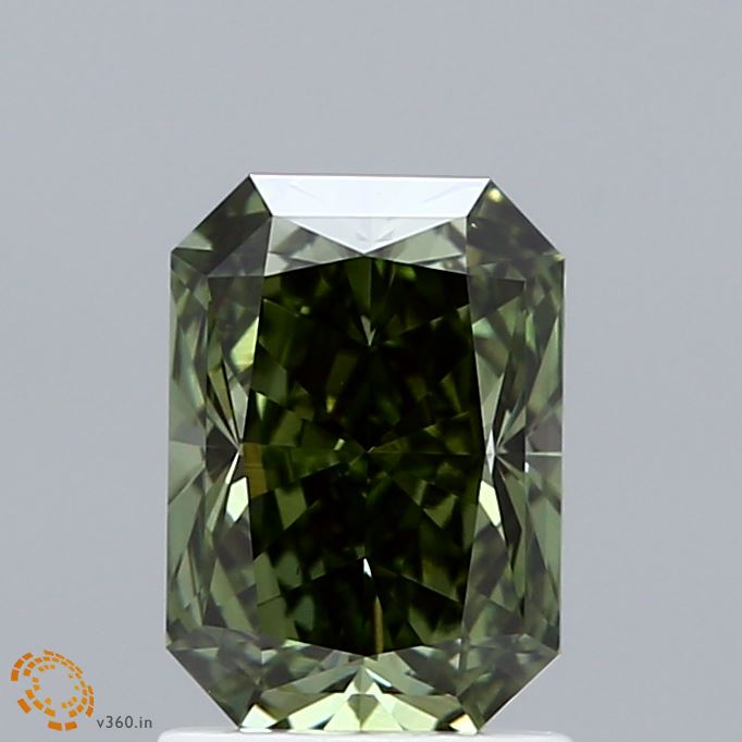 1.62 Carat Radiant Shaped, Excellent Cut, FANCY VIVID GREEN Color, VS2 Clarity, IGI Certified Lab Grown Diamond