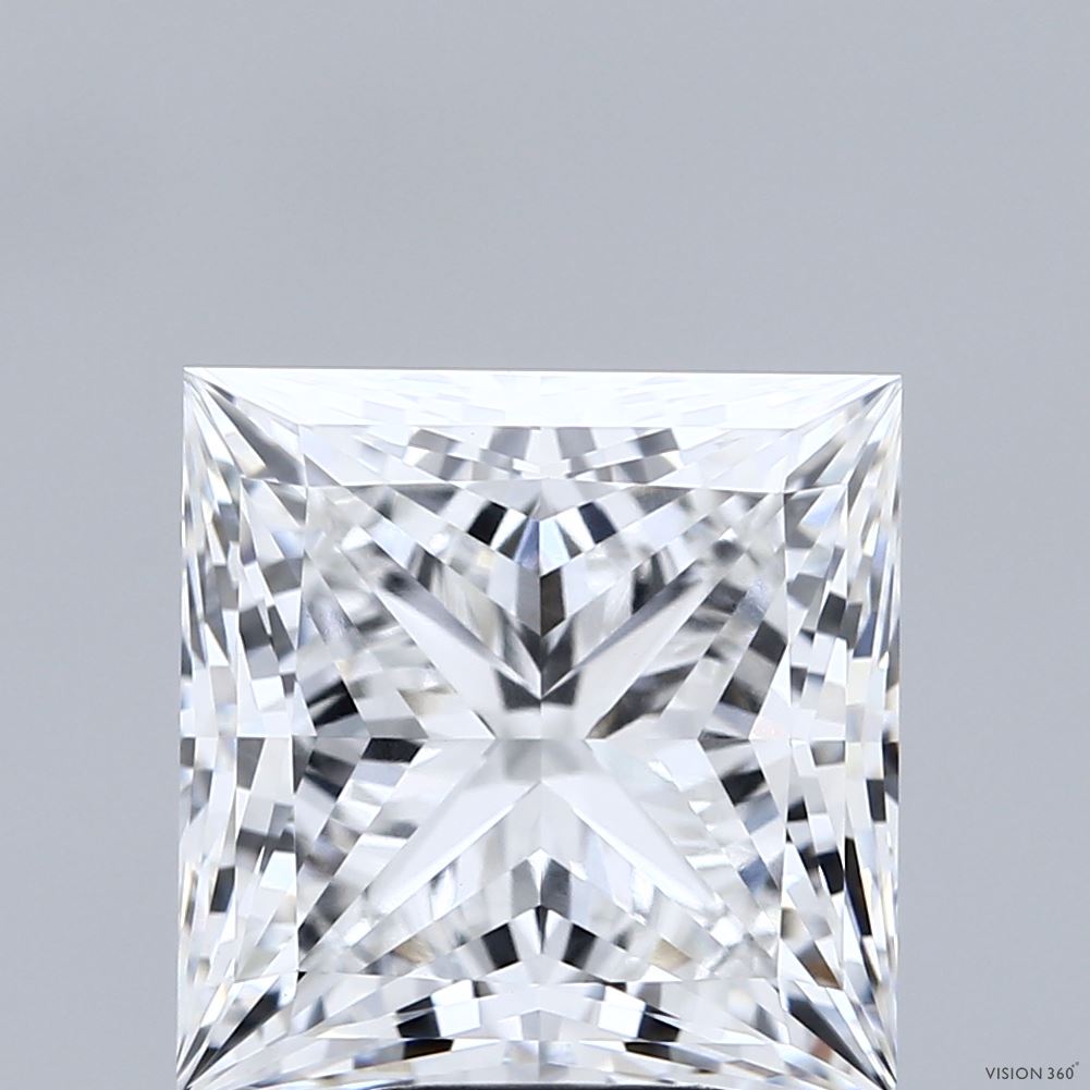 6.31 Carat Princess Shaped, Ideal Cut, E Color, VVS2 Clarity, IGI Certified Lab Grown Diamond