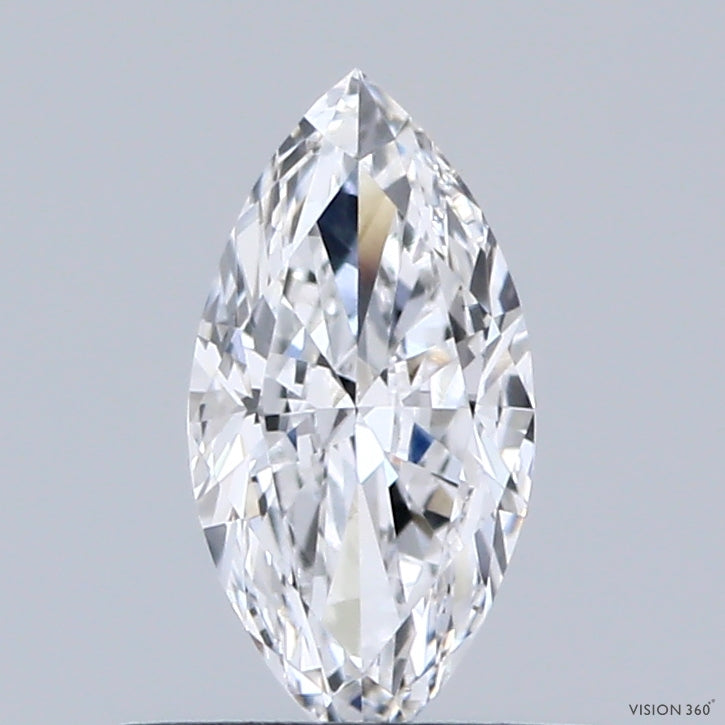 0.48 Carat Marquise Shaped, Excellent Cut, D Color, VVS2 Clarity, IGI Certified Lab Grown Diamond