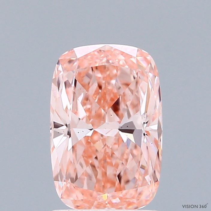1.50 Carat Cushion Shaped, Ideal Cut, FANCY VIVID PINK Color, VS2 Clarity, IGI Certified Lab Grown Diamond