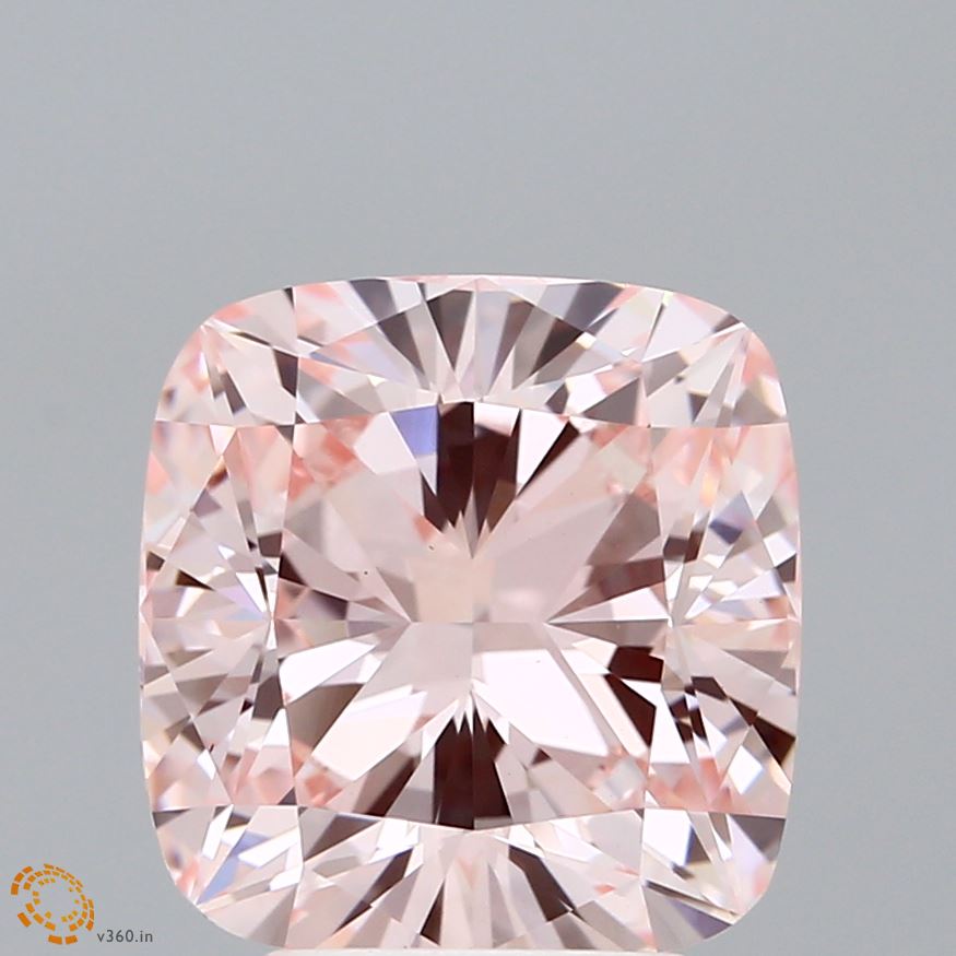 4.01 Carat Cushion Shaped, Ideal Cut, FANCY INTENSE PINK Color, VS1 Clarity, IGI Certified Lab Grown Diamond