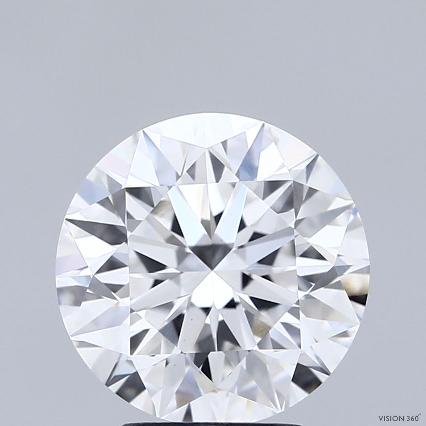 3.51 Carat Round Shaped, Excellent Cut, E Color, VVS2 Clarity, IGI Certified Lab Grown Diamond