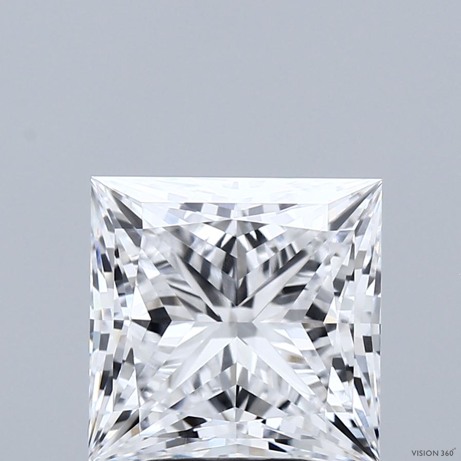 4.21 Carat Princess Shaped, Ideal Cut, D Color, VVS2 Clarity, IGI Certified Lab Grown Diamond