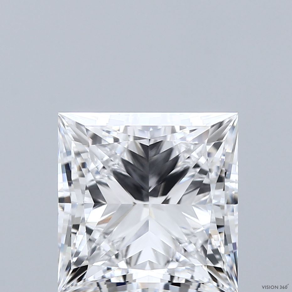 4.59 Carat Princess Shaped, Ideal Cut, D Color, VVS2 Clarity, IGI Certified Lab Grown Diamond