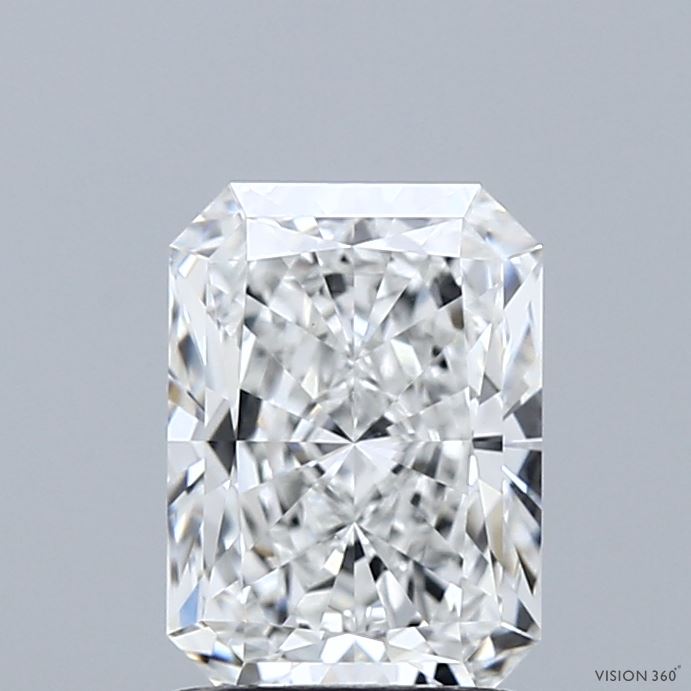 1.56 Carat Radiant Shaped, Ideal Cut, F Color, VS1 Clarity, IGI Certified Lab Grown Diamond