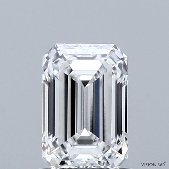 1.00 Carat Emerald Shaped, Ideal Cut, D Color, VVS1 Clarity, IGI Certified Lab Grown Diamond