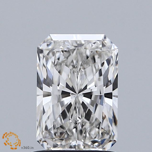 1.18 Carat Radiant Shaped, Ideal Cut, F Color, VVS2 Clarity, IGI Certified Lab Grown Diamond
