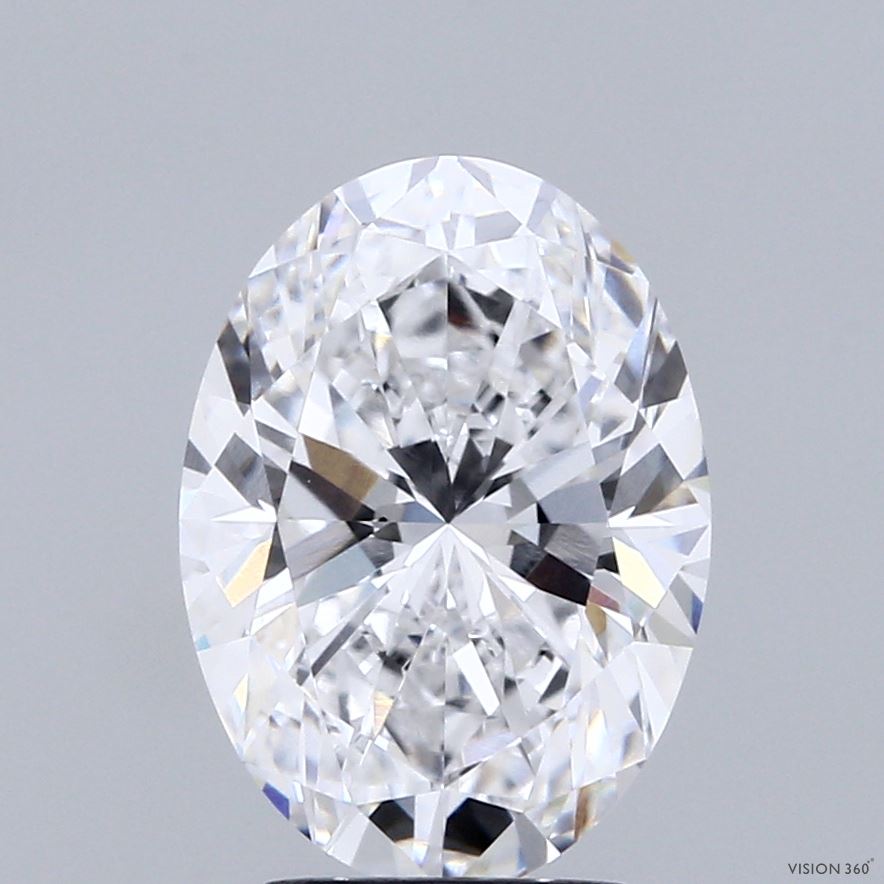 3.01 Carat Oval Shaped, Ideal Cut, D Color, VVS2 Clarity, IGI Certified Lab Grown Diamond
