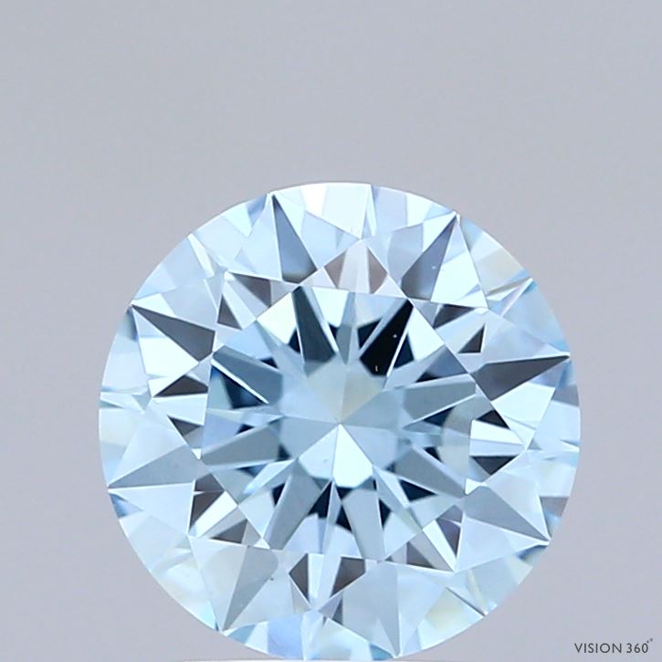 1.87 Carat Round Shaped, Ideal Cut, FANCY VIVID BLUE Color, VS2 Clarity, IGI Certified Lab Grown Diamond
