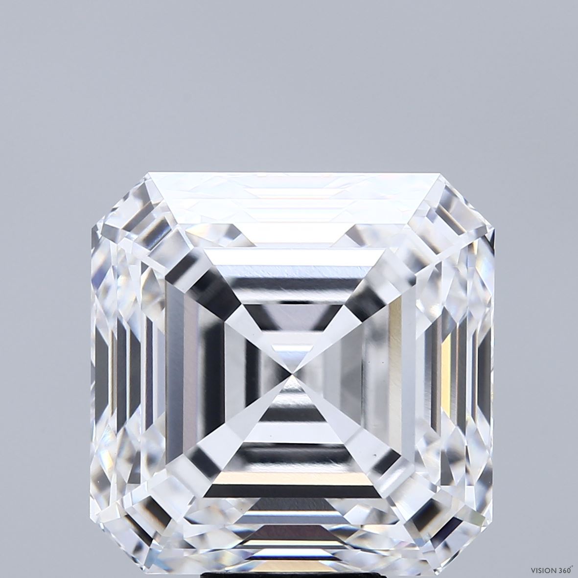 13.60 Carat Asscher Shaped, Ideal Cut, E Color, VS1 Clarity, IGI Certified Lab Grown Diamond