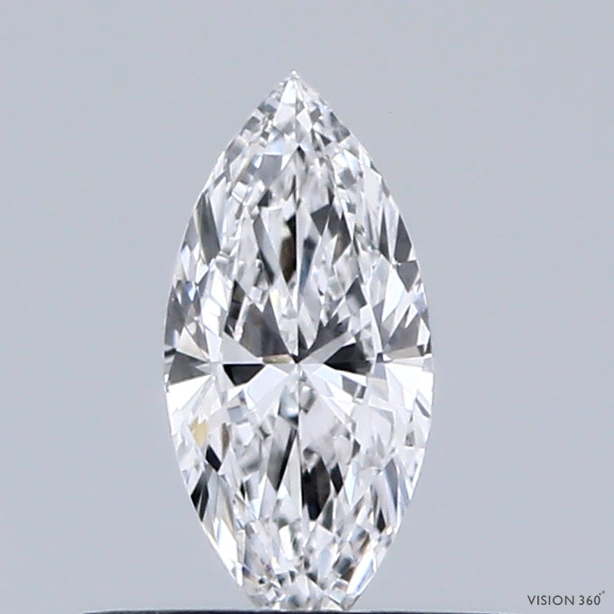 0.33 Carat Marquise Shaped, Ideal Cut, D Color, VVS2 Clarity, IGI Certified Lab Grown Diamond