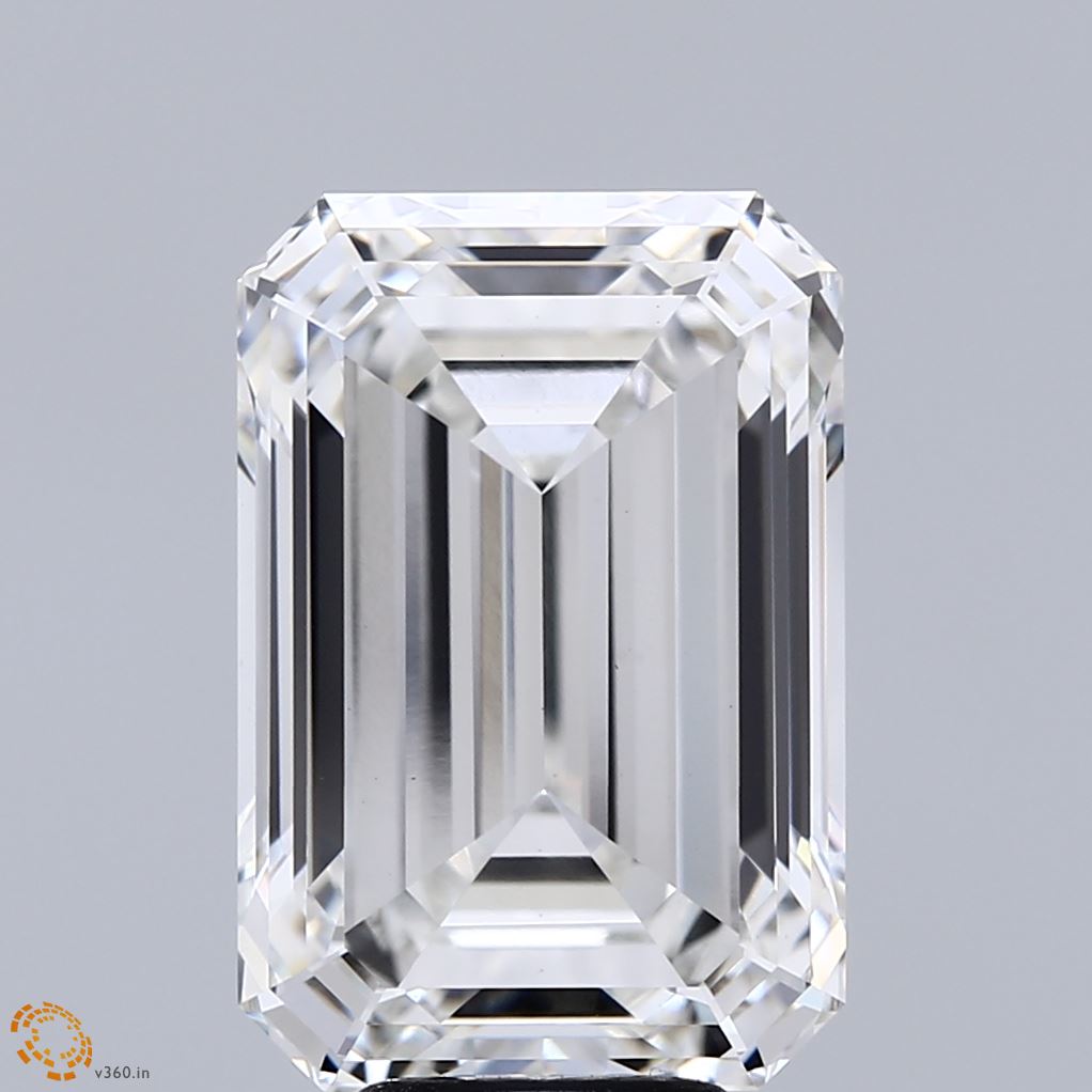 8.04 Carat Emerald Shaped, Ideal Cut, G Color, VVS2 Clarity, IGI Certified Lab Grown Diamond