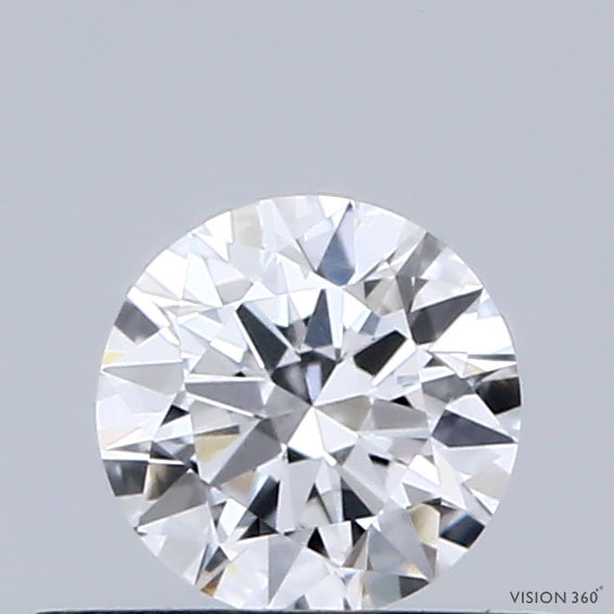 0.36 Carat Round Shaped, Ideal Cut, D Color, VVS2 Clarity, IGI Certified Lab Grown Diamond