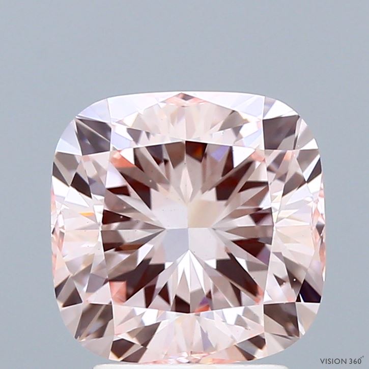 3.01 Carat Cushion Shaped, Ideal Cut, FANCY INTENSE PINK Color, VS1 Clarity, IGI Certified Lab Grown Diamond