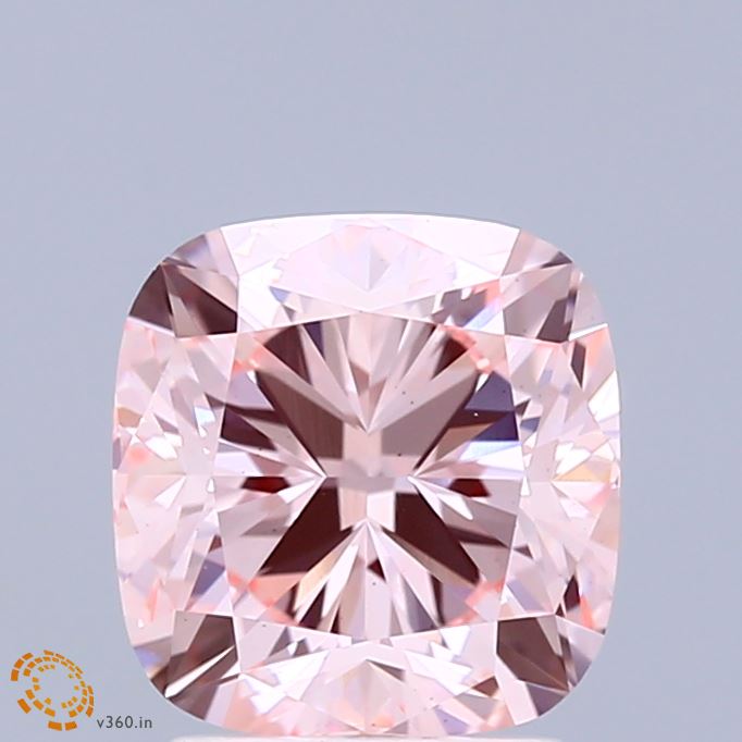 2.50 Carat Cushion Shaped, Ideal Cut, FANCY INTENSE PINK Color, VS2 Clarity, IGI Certified Lab Grown Diamond