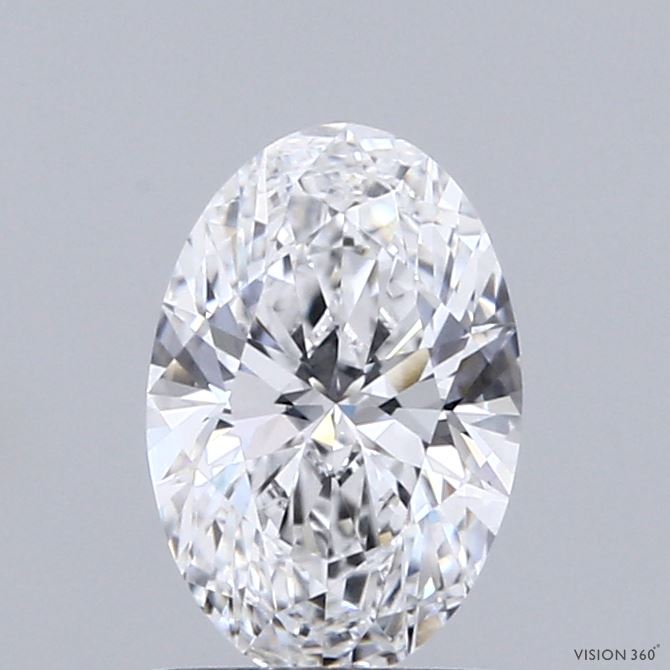 1.08 Carat Oval Shaped, Ideal Cut, D Color, VVS2 Clarity, IGI Certified Lab Grown Diamond