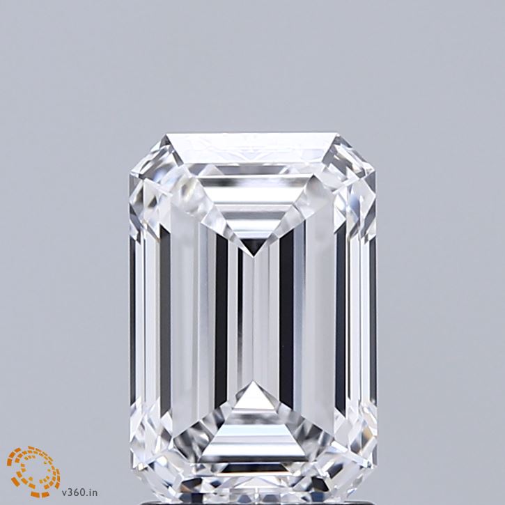 2.03 Carat Emerald Shaped, Ideal Cut, D Color, VVS1 Clarity, IGI Certified Lab Grown Diamond