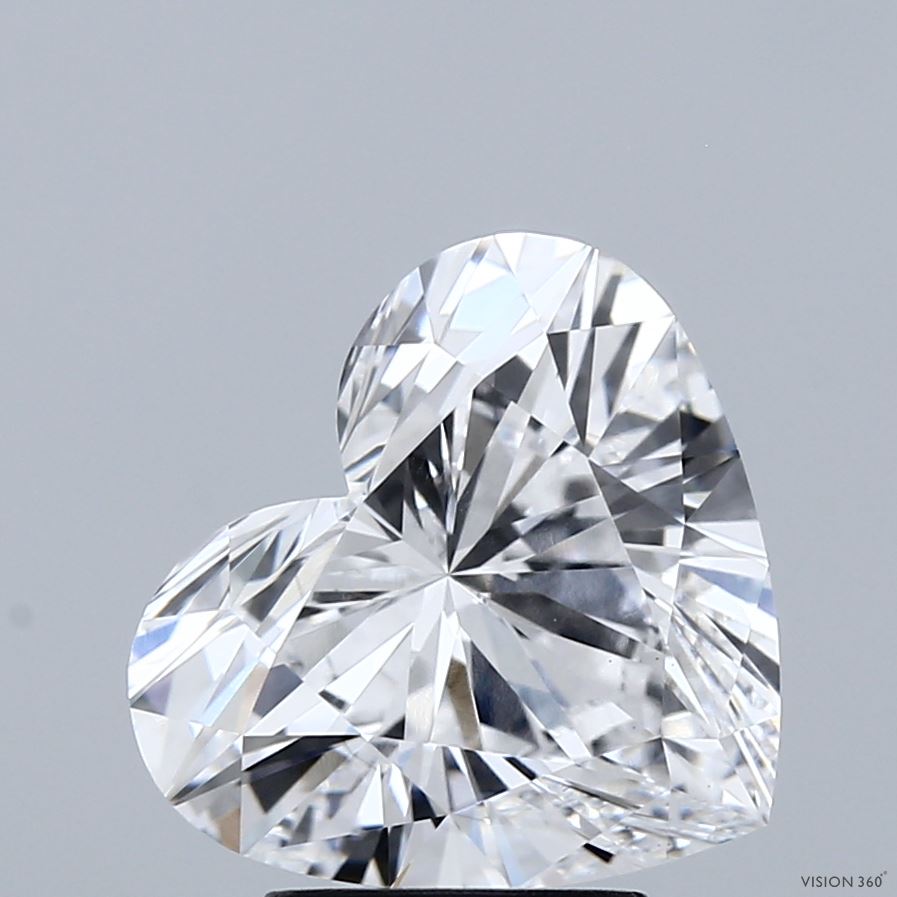 3.72 Carat Heart Shaped, Very Good Cut, D Color, VS1 Clarity, IGI Certified Lab Grown Diamond