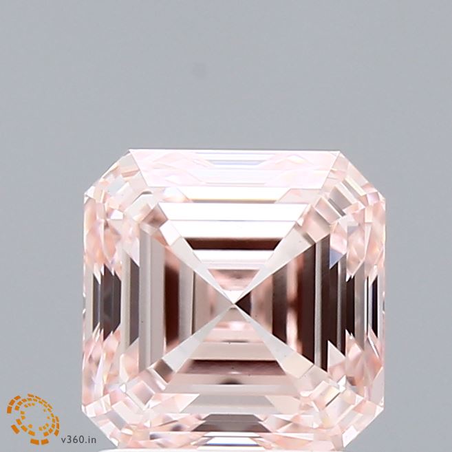 2.06 Carat Asscher Shaped, Ideal Cut, FANCY INTENSE PINK Color, VS1 Clarity, IGI Certified Lab Grown Diamond