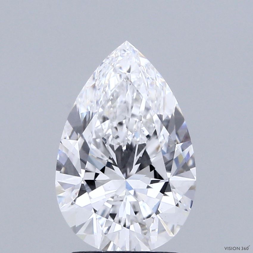 2.03 Carat Pear Shaped, Ideal Cut, D Color, VS1 Clarity, IGI Certified Lab Grown Diamond