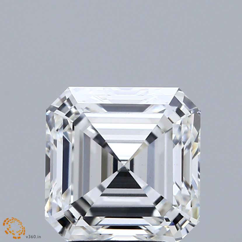 3.19 Carat Asscher Shaped, Ideal Cut, F Color, VS1 Clarity, IGI Certified Lab Grown Diamond