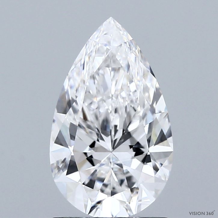 1.53 Carat Pear Shaped, Ideal Cut, E Color, VVS2 Clarity, IGI Certified Lab Grown Diamond