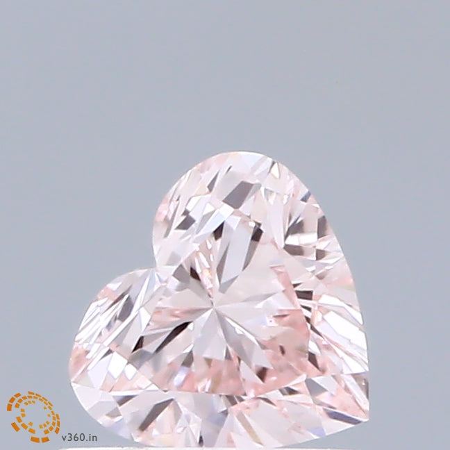 0.44 Carat Heart Shaped, Ideal Cut, FANCY PINK Color, VS1 Clarity, IGI Certified Lab Grown Diamond