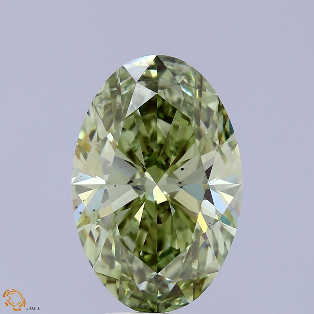 5.01 Carat Oval Shaped, Ideal Cut, FANCY INTENSE GREEN Color, VS1 Clarity, IGI Certified Lab Grown Diamond